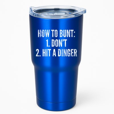 How To Bunt Hit A Dinger Funny Baseball Player Home Run Fun Cute Gift Tumbler