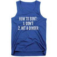 How To Bunt Hit A Dinger Funny Baseball Player Home Run Fun Cute Gift Tank Top