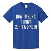 How To Bunt Hit A Dinger Funny Baseball Player Home Run Fun Cute Gift Kids T-Shirt