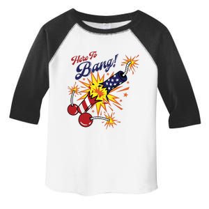 Here To Bang 4th Of July Fun 4th Of July Firework Patriotic Toddler Fine Jersey T-Shirt