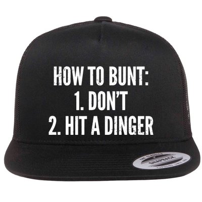 How To Bunt Funny Baseball Home Run Flat Bill Trucker Hat