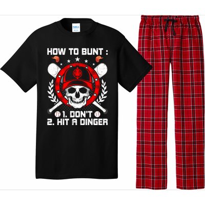 How To Bunt Don't Hit A Dinger Baseball Lover Cute Gift Pajama Set