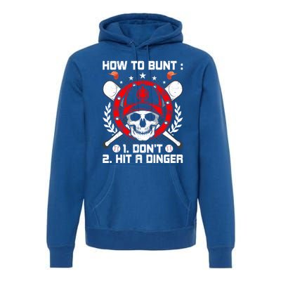 How To Bunt Don't Hit A Dinger Baseball Lover Cute Gift Premium Hoodie