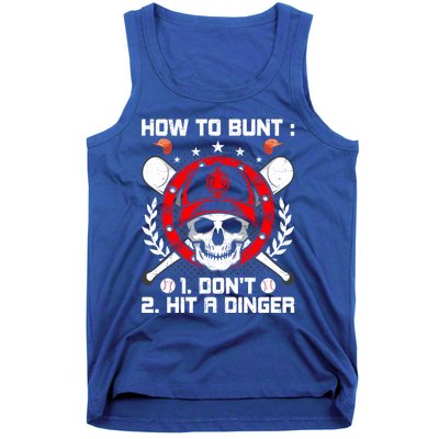 How To Bunt Don't Hit A Dinger Baseball Lover Cute Gift Tank Top