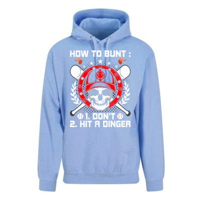 How To Bunt Don't Hit A Dinger Baseball Lover Cute Gift Unisex Surf Hoodie