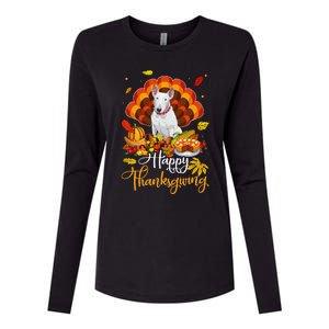 Happy Thanksgiving Bull Terrier Turkey Thanksgiving Costume Womens Cotton Relaxed Long Sleeve T-Shirt