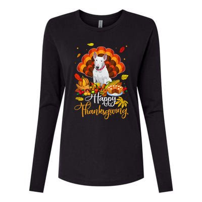 Happy Thanksgiving Bull Terrier Turkey Thanksgiving Costume Womens Cotton Relaxed Long Sleeve T-Shirt