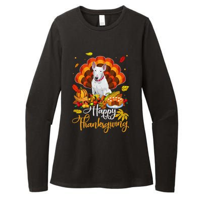 Happy Thanksgiving Bull Terrier Turkey Thanksgiving Costume Womens CVC Long Sleeve Shirt