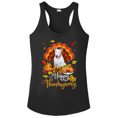 Happy Thanksgiving Bull Terrier Turkey Thanksgiving Costume Ladies PosiCharge Competitor Racerback Tank