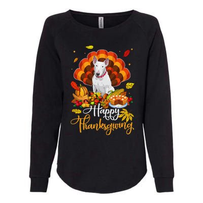 Happy Thanksgiving Bull Terrier Turkey Thanksgiving Costume Womens California Wash Sweatshirt