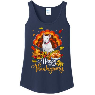 Happy Thanksgiving Bull Terrier Turkey Thanksgiving Costume Ladies Essential Tank