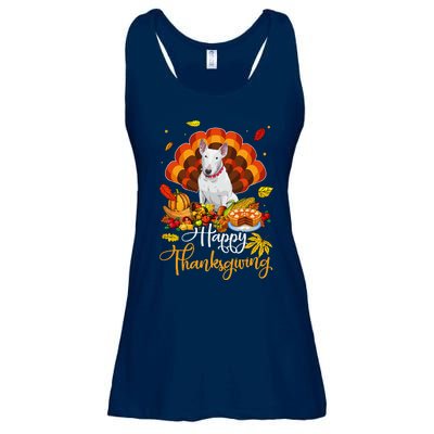 Happy Thanksgiving Bull Terrier Turkey Thanksgiving Costume Ladies Essential Flowy Tank