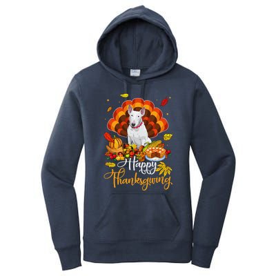 Happy Thanksgiving Bull Terrier Turkey Thanksgiving Costume Women's Pullover Hoodie