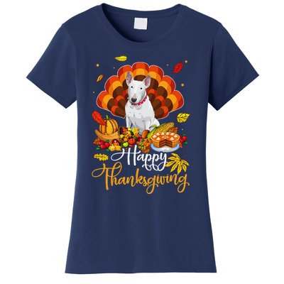 Happy Thanksgiving Bull Terrier Turkey Thanksgiving Costume Women's T-Shirt