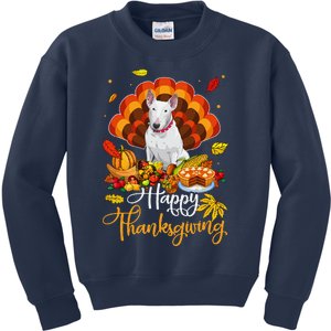 Happy Thanksgiving Bull Terrier Turkey Thanksgiving Costume Kids Sweatshirt