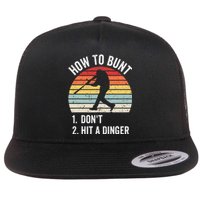 How To Bunt Don't Hit A Dinger Baseball Sports Flat Bill Trucker Hat