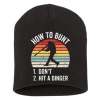 How To Bunt Don't Hit A Dinger Baseball Sports Short Acrylic Beanie