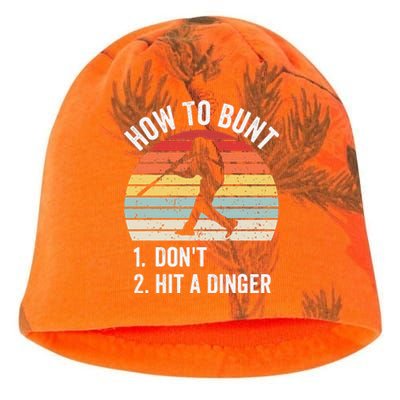 How To Bunt Don't Hit A Dinger Baseball Sports Kati - Camo Knit Beanie