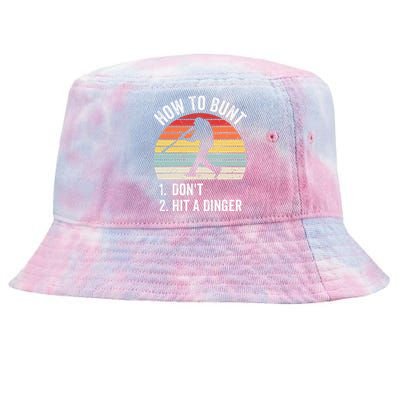 How To Bunt Don't Hit A Dinger Baseball Sports Tie-Dyed Bucket Hat