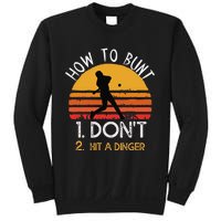 How To Bunt Don't Hit A Dinger Baseball Sports Sweatshirt