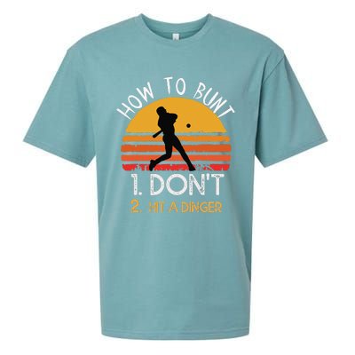 How To Bunt Don't Hit A Dinger Baseball Sports Sueded Cloud Jersey T-Shirt