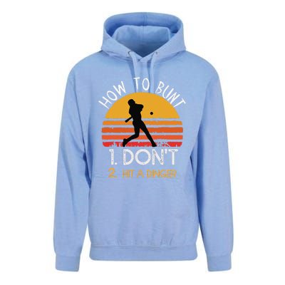 How To Bunt Don't Hit A Dinger Baseball Sports Unisex Surf Hoodie