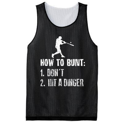 How To Bunt Dont Hit A Dinger Funny Baseball Mesh Reversible Basketball Jersey Tank