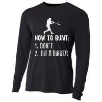 How To Bunt Dont Hit A Dinger Funny Baseball Cooling Performance Long Sleeve Crew