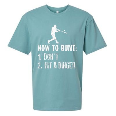 How To Bunt Dont Hit A Dinger Funny Baseball Sueded Cloud Jersey T-Shirt