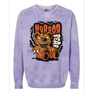 Horror Teddy Bear Colorblast Crewneck Sweatshirt