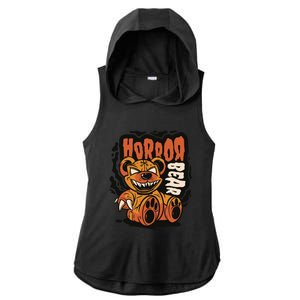 Horror Teddy Bear Ladies PosiCharge Tri-Blend Wicking Draft Hoodie Tank