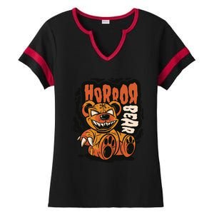 Horror Teddy Bear Ladies Halftime Notch Neck Tee