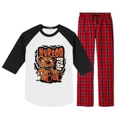 Horror Teddy Bear Raglan Sleeve Pajama Set