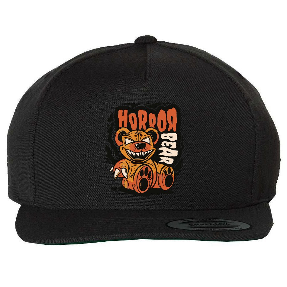 Horror Teddy Bear Wool Snapback Cap