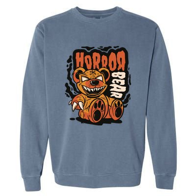 Horror Teddy Bear Garment-Dyed Sweatshirt