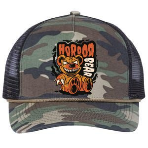 Horror Teddy Bear Retro Rope Trucker Hat Cap