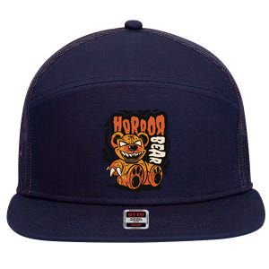 Horror Teddy Bear 7 Panel Mesh Trucker Snapback Hat