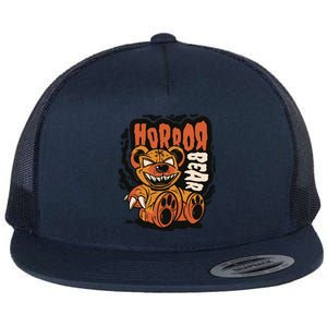 Horror Teddy Bear Flat Bill Trucker Hat