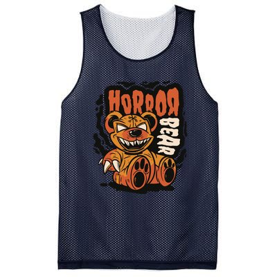 Horror Teddy Bear Mesh Reversible Basketball Jersey Tank