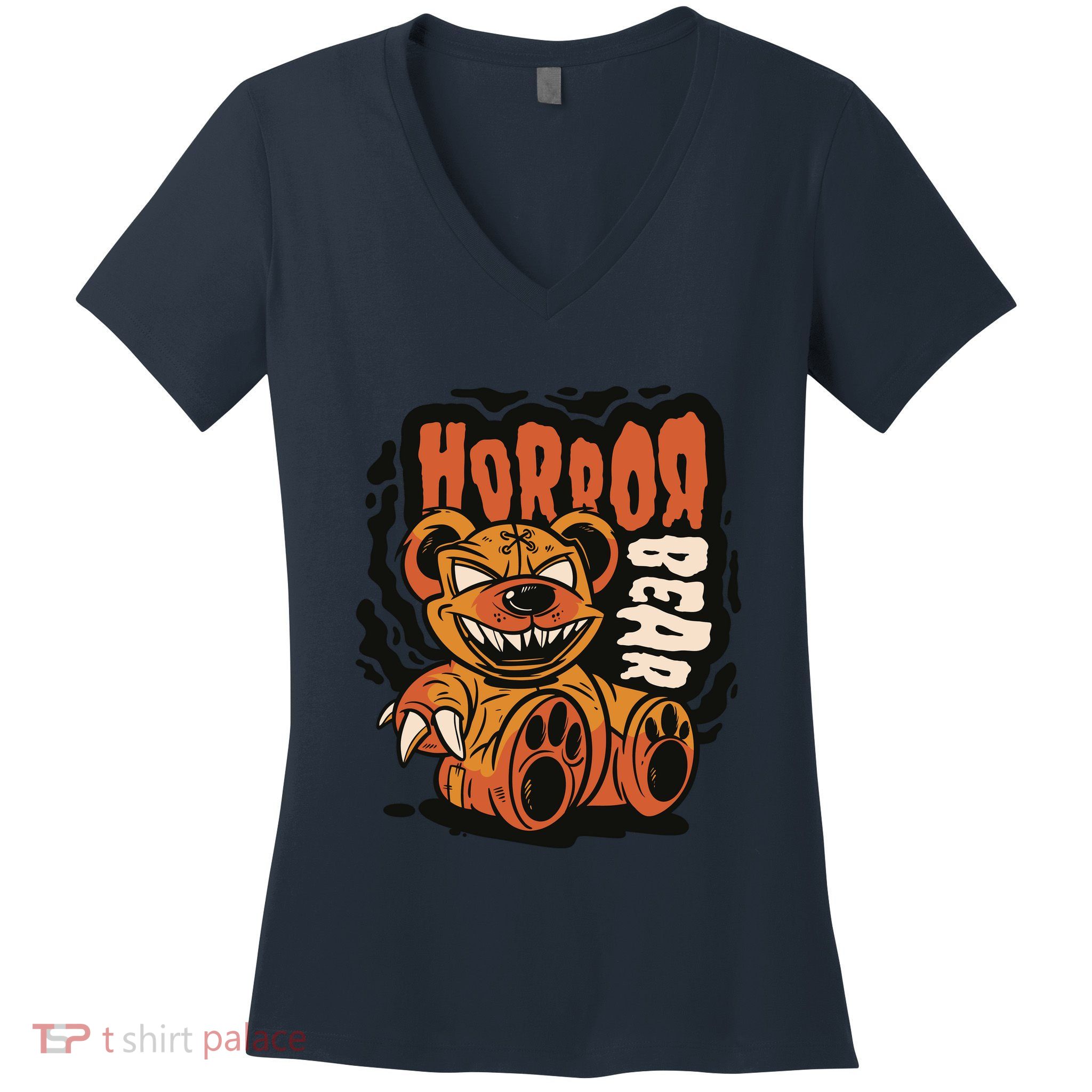 Horror Teddy Bear Women's V-Neck T-Shirt