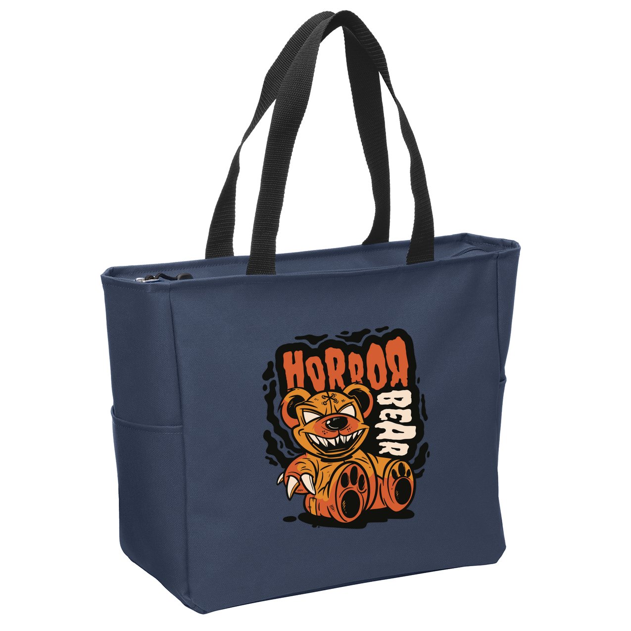 Horror Teddy Bear Zip Tote Bag