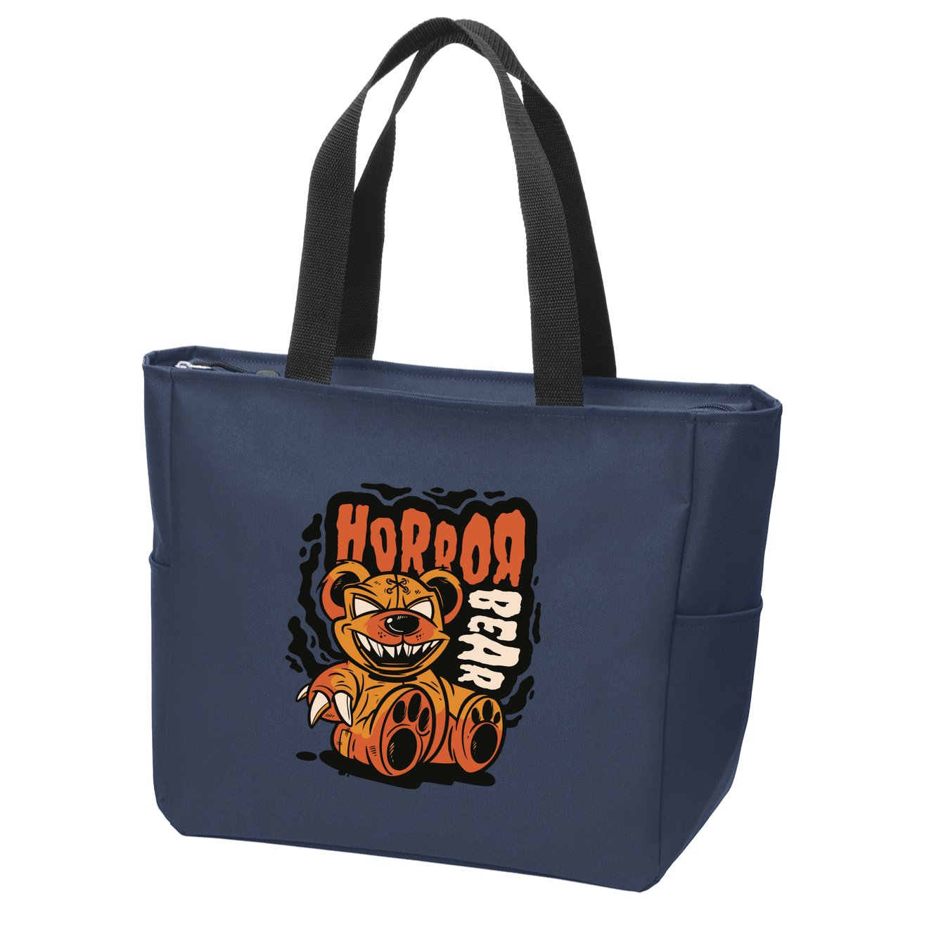 Horror Teddy Bear Zip Tote Bag