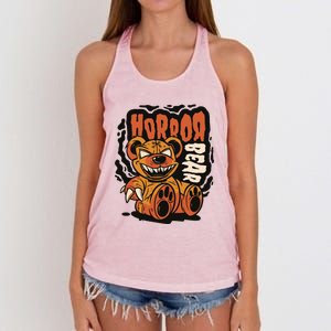 Horror Teddy Bear Women's Knotted Racerback Tank