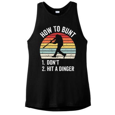 How To Bunt Don't Hit A Dinger Baseball Sports Ladies PosiCharge Tri-Blend Wicking Tank