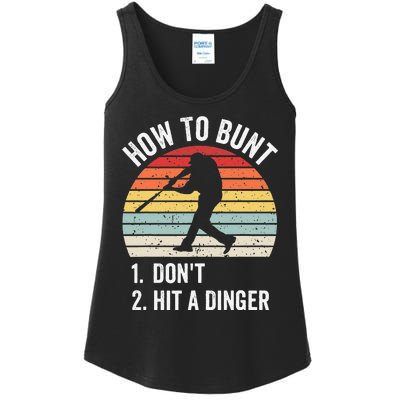 How To Bunt Don't Hit A Dinger Baseball Sports Ladies Essential Tank