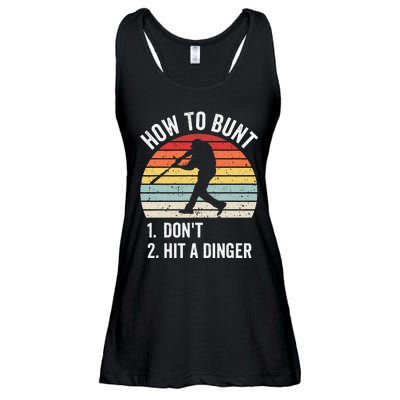 How To Bunt Don't Hit A Dinger Baseball Sports Ladies Essential Flowy Tank