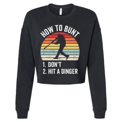 How To Bunt Don't Hit A Dinger Baseball Sports Cropped Pullover Crew