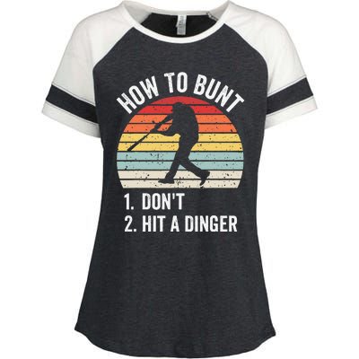 How To Bunt Don't Hit A Dinger Baseball Sports Enza Ladies Jersey Colorblock Tee