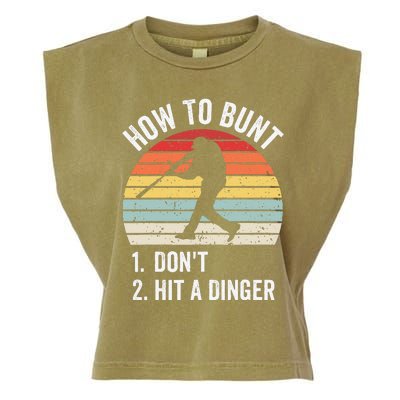 How To Bunt Don't Hit A Dinger Baseball Sports Garment-Dyed Women's Muscle Tee