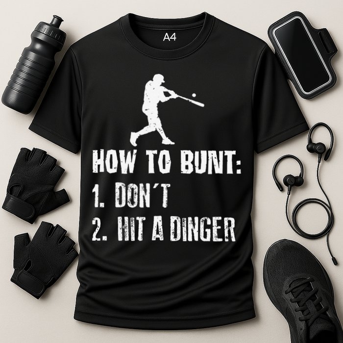 How to bunt don't hit a dinger for a Baseball Cooling Performance Crew T-Shirt